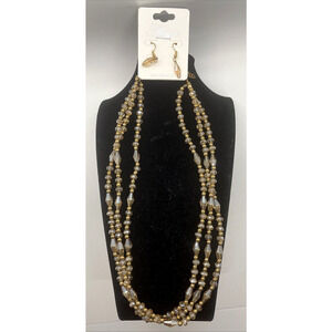 Earrings with Necklace Set Glass Style Beads Fashion Costume Jewelry